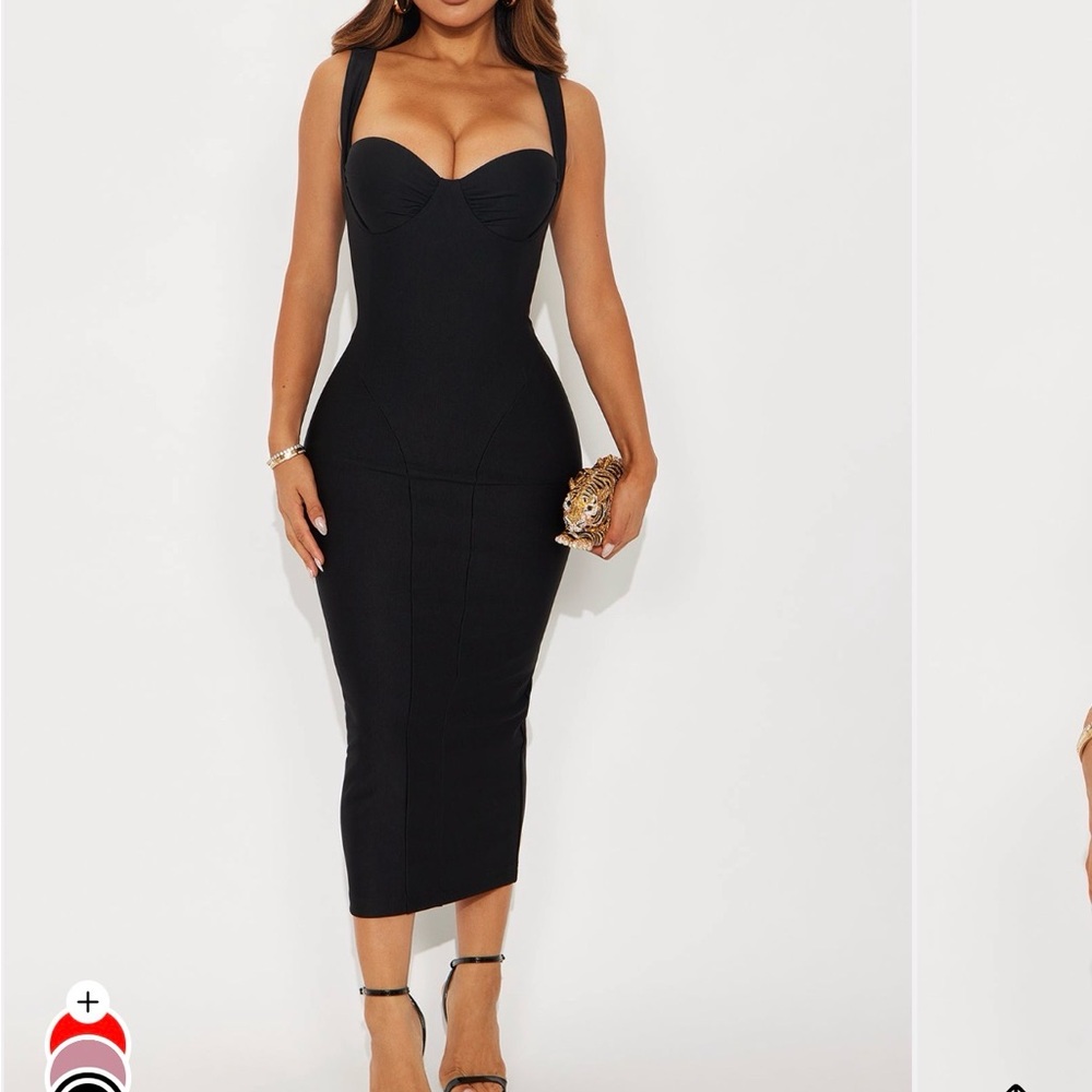 Black Bandage Midi Dress